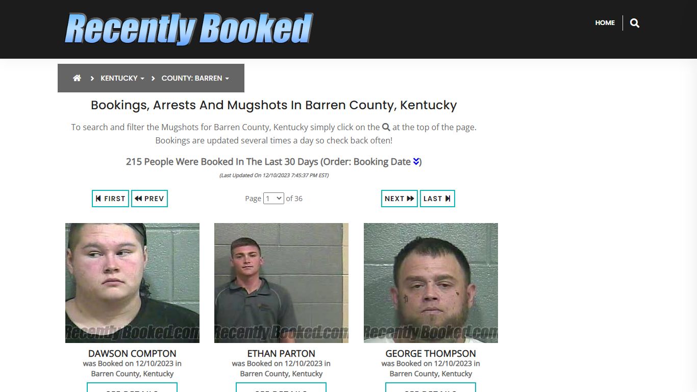 Recent bookings, Arrests, Mugshots in Barren County, Kentucky
